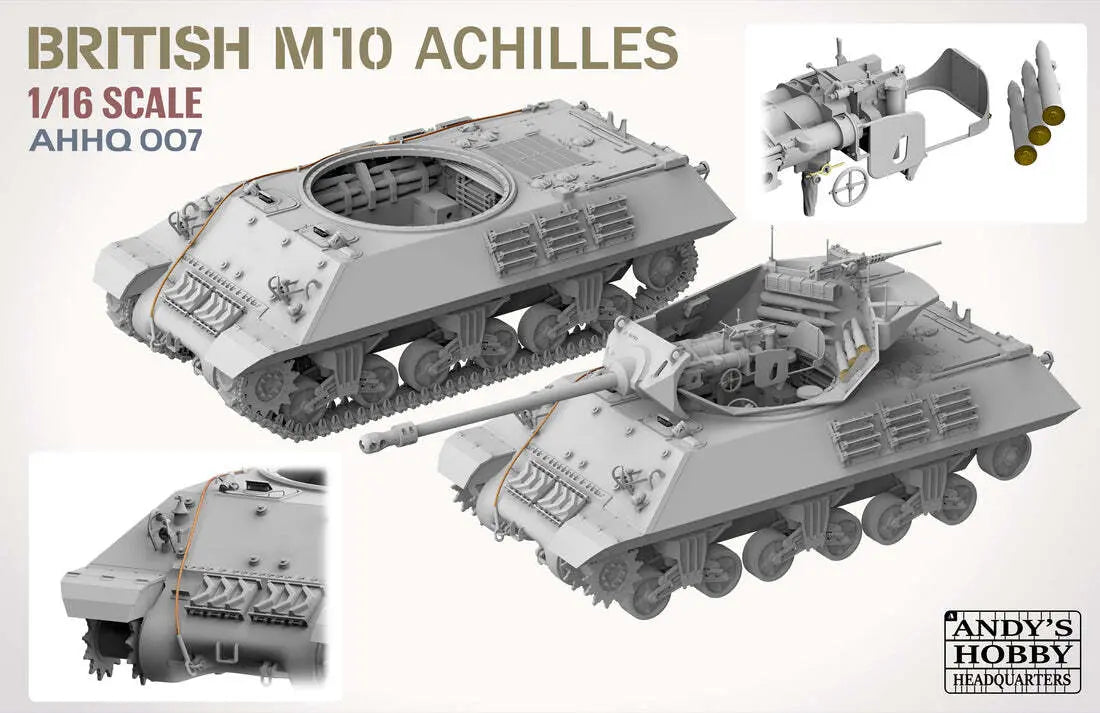 Andy's Hobby HQ 1/16 British Achilles M10 IIc Tank Destroyer Plastic Model Kit Andy's Hobby