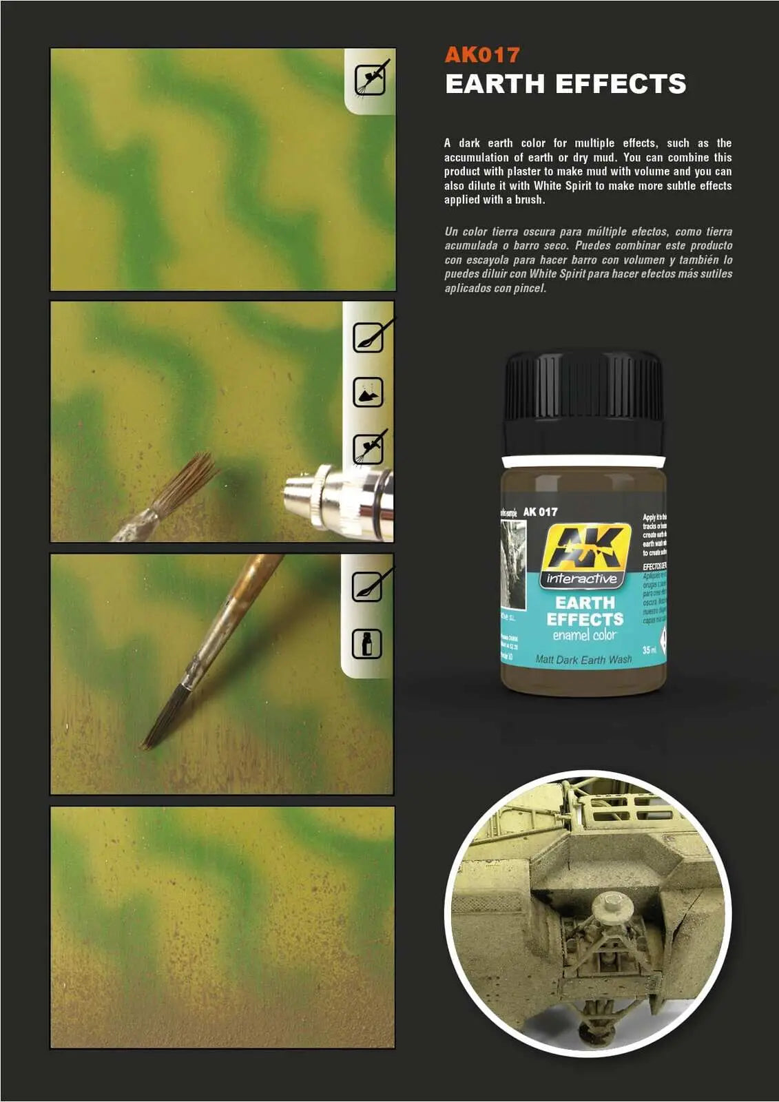 AK Interactive Weathering: Earth Effects 35ml Enamel Paint AK Interactive