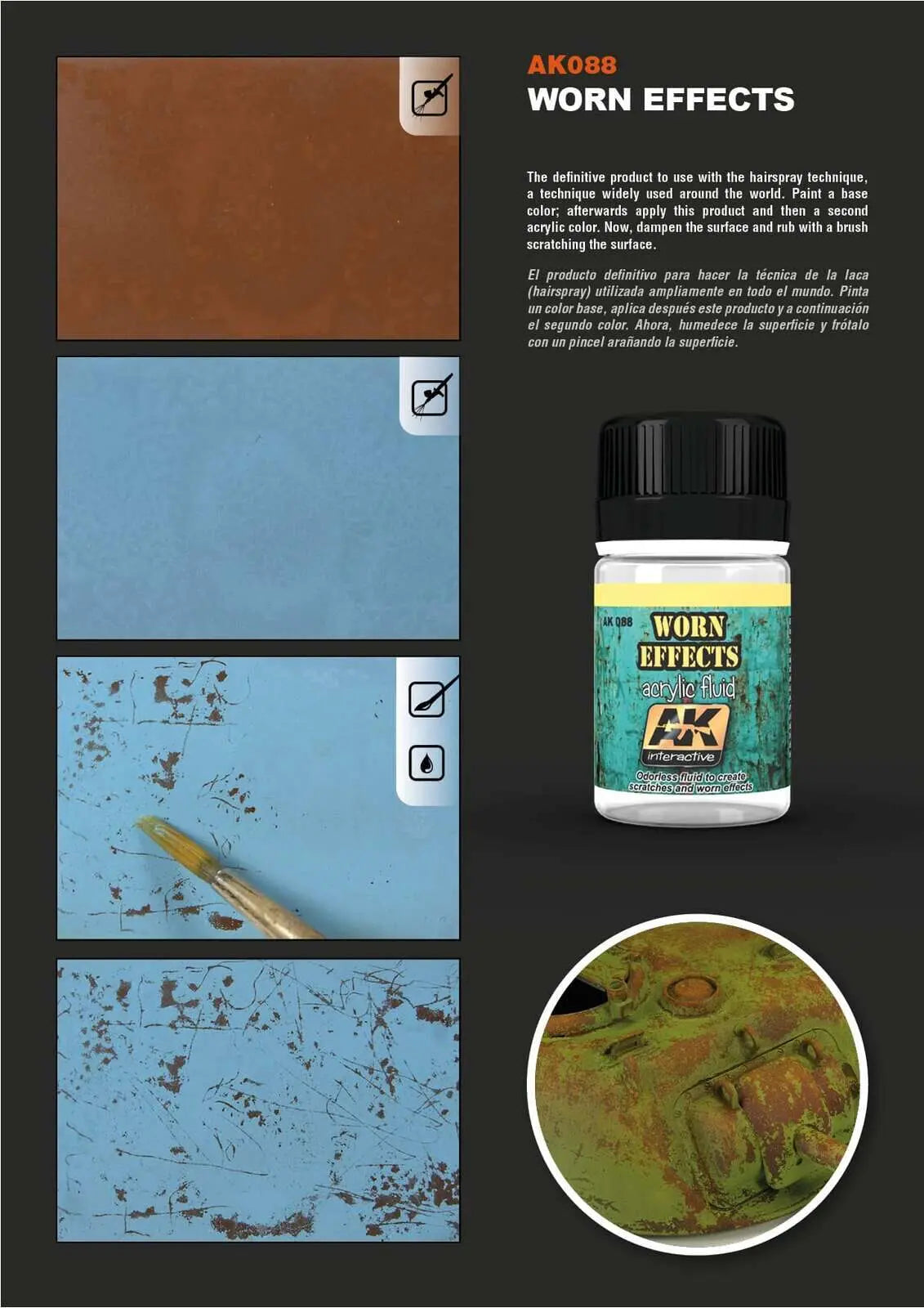 AK Interactive Weathering: Chipping Effects Acrylic Fluid 35ml Enamel Paint AK Interactive