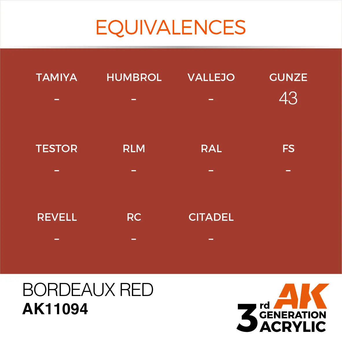 AK Interactive Bordeaux Red Acrylic Paint 17ml 3rd Generation AK Interactive