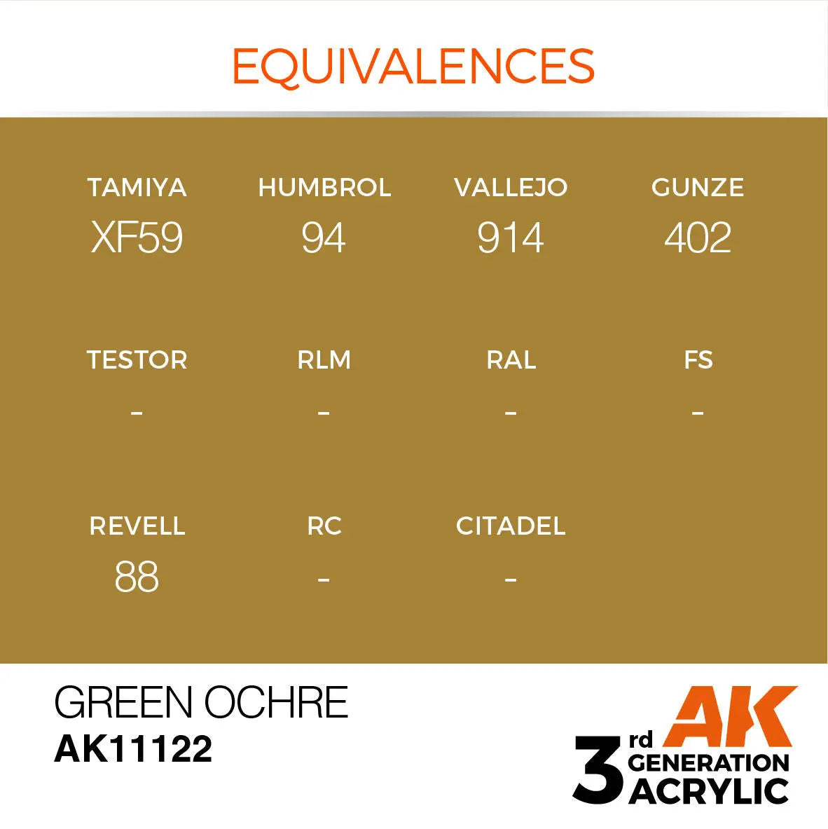 AK Interactive Green Ocher Acrylic Paint 17ml 3rd Generation AK Interactive