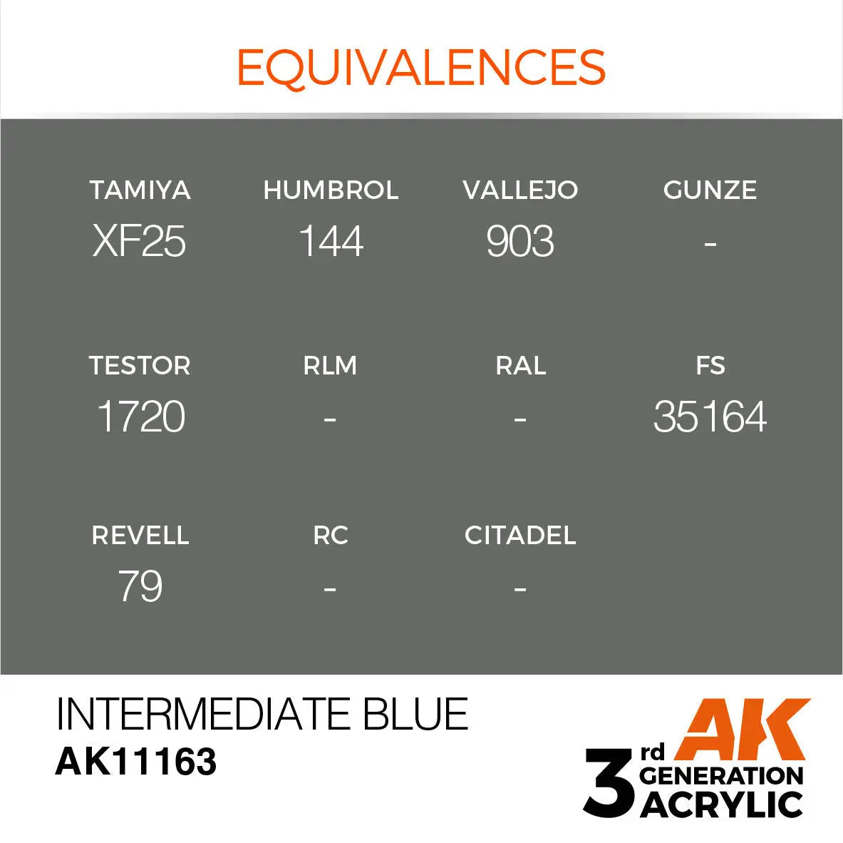 AK Interactive Intermediate Blue Acrylic Paint 17ml 3rd Generation AK Interactive