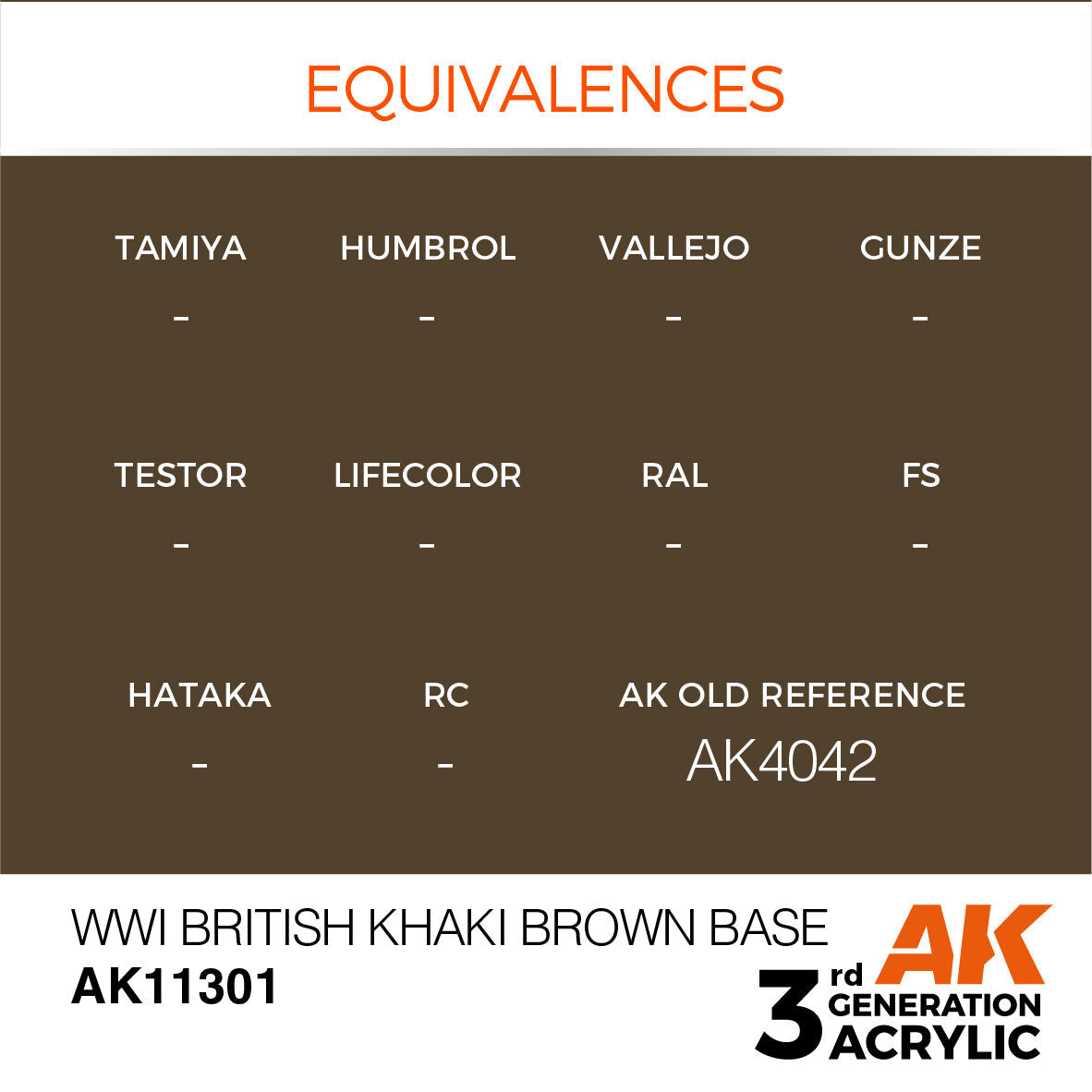 AK Interactive AFV Series: WWI British Khaki Brown Base Acrylic Paint 17ml 3rd Generation AK Interactive