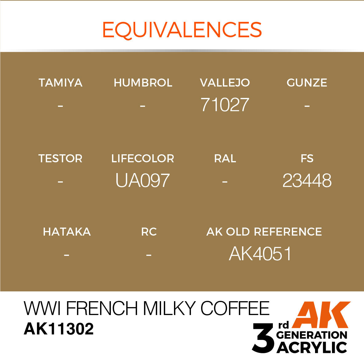 AK Interactive AFV Series: WWI French Milky Coffee Acrylic Paint 17ml 3rd Generation AK Interactive