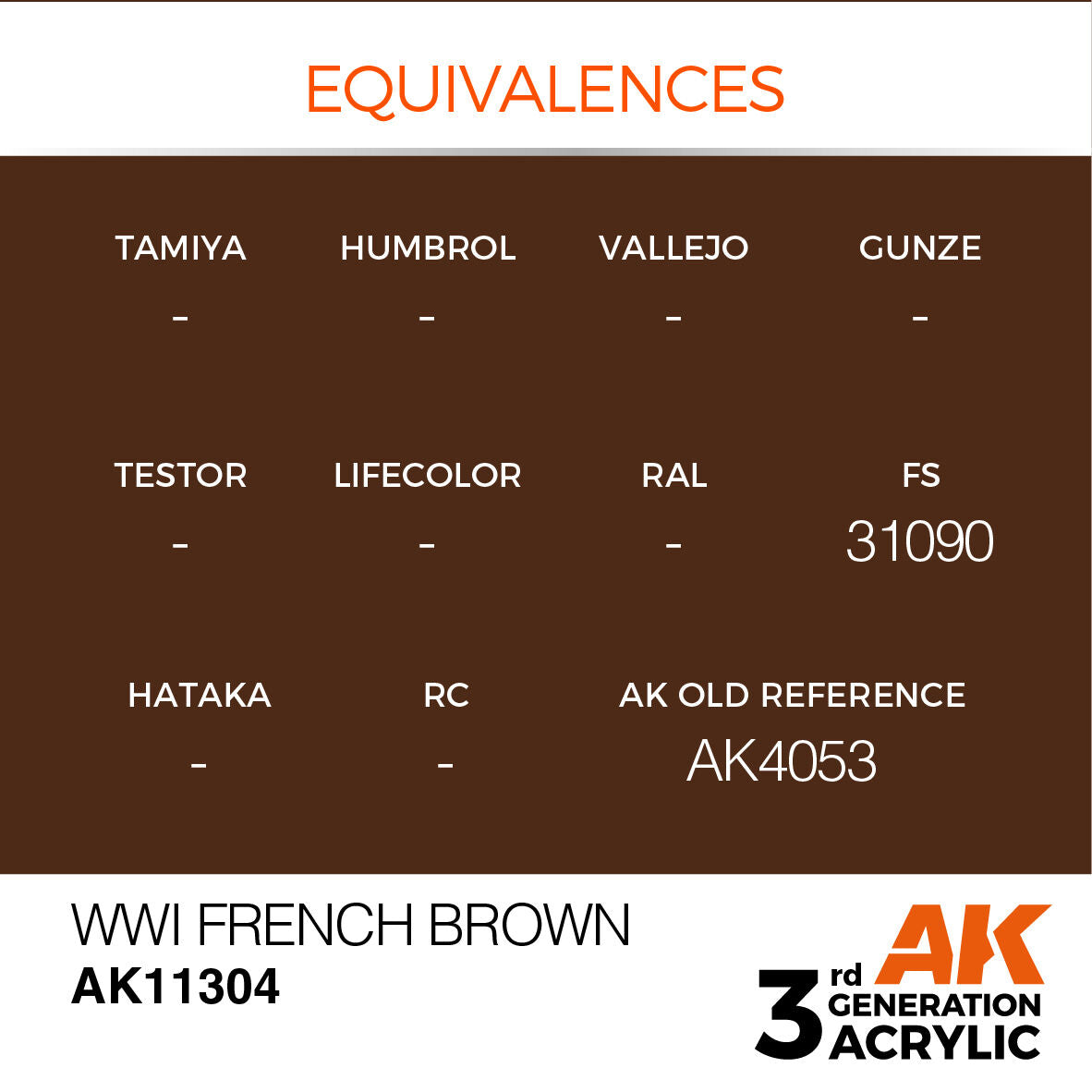 AK Interactive AFV Series: WWI French Brown Acrylic Paint 17ml 3rd Generation AK Interactive
