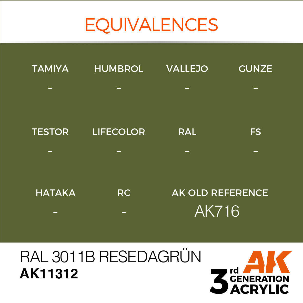 AK Interactive AFV Series: RAL 6011B Resedagrun Acrylic Paint 17ml 3rd Generation AK Interactive