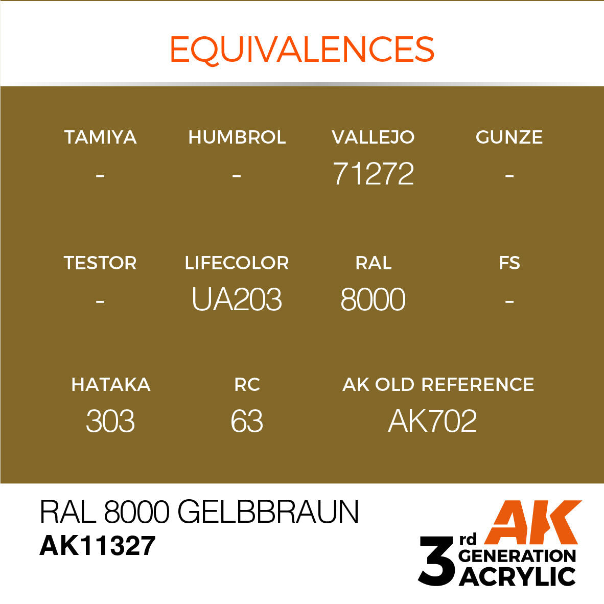 AK Interactive AFV Series: RAL 8000 Gelbbraun Acrylic Paint 17ml 3rd Generation AK Interactive