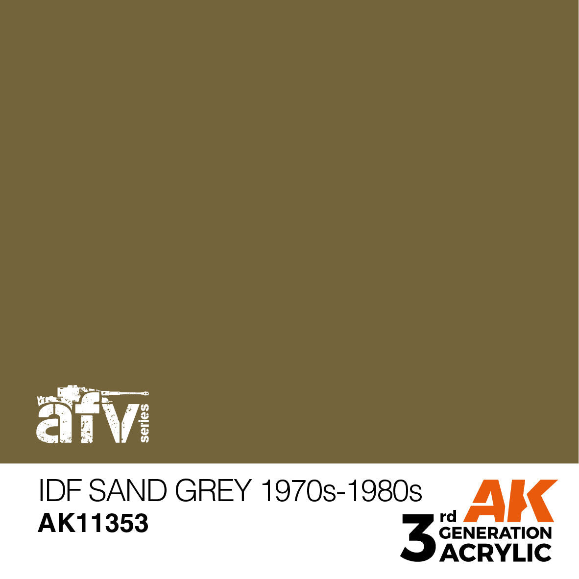 AK Interactive AFV Series: IDF Sand Grey 1970s-1980s Acrylic Paint 17ml 3rd Generation AK Interactive