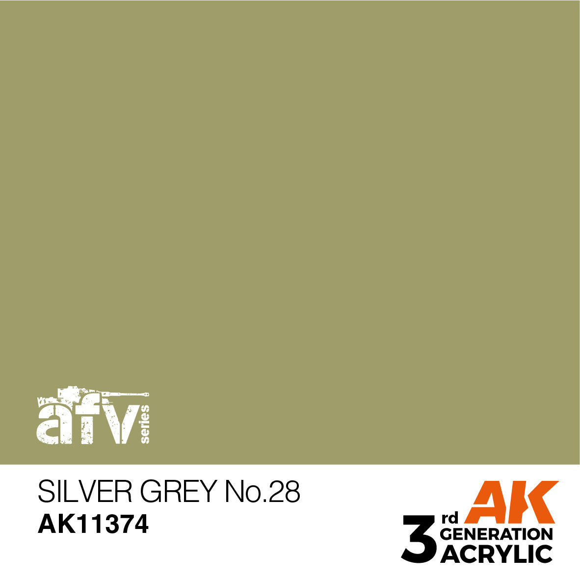 AK Interactive AFV Series: Silver Grey No.28 Acrylic Paint 17ml 3rd Generation AK Interactive