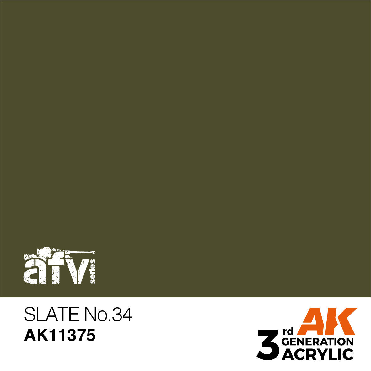 AK Interactive AFV Series: Slate No.34 Acrylic Paint 17ml 3rd Generation AK Interactive