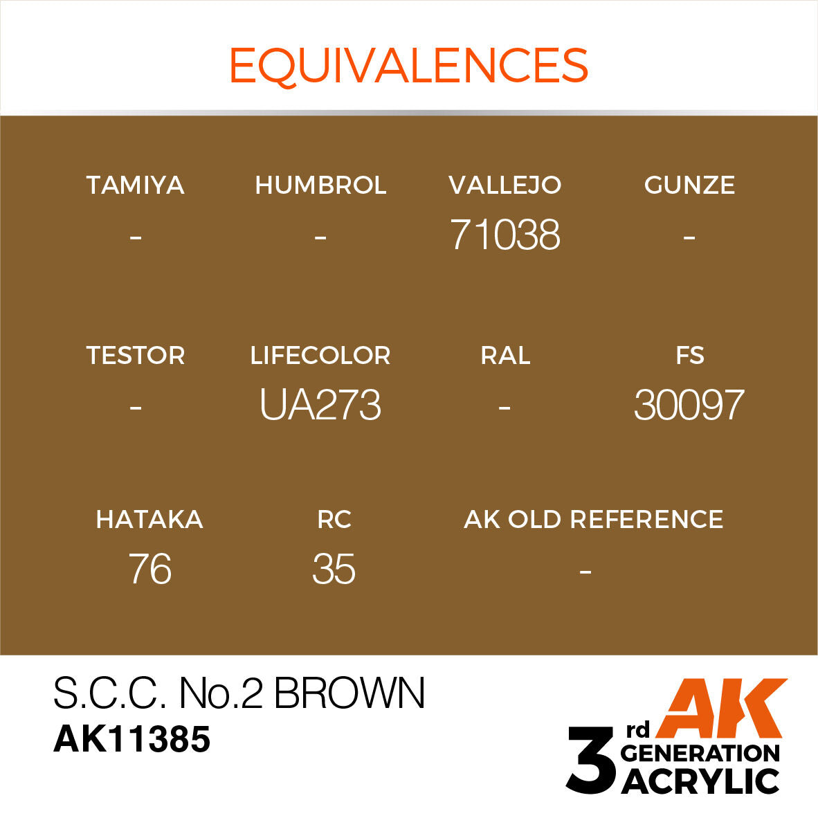 AK Interactive AFV Series: S.C.C. No.2 Brown Acrylic Paint 17ml 3rd Generation AK Interactive