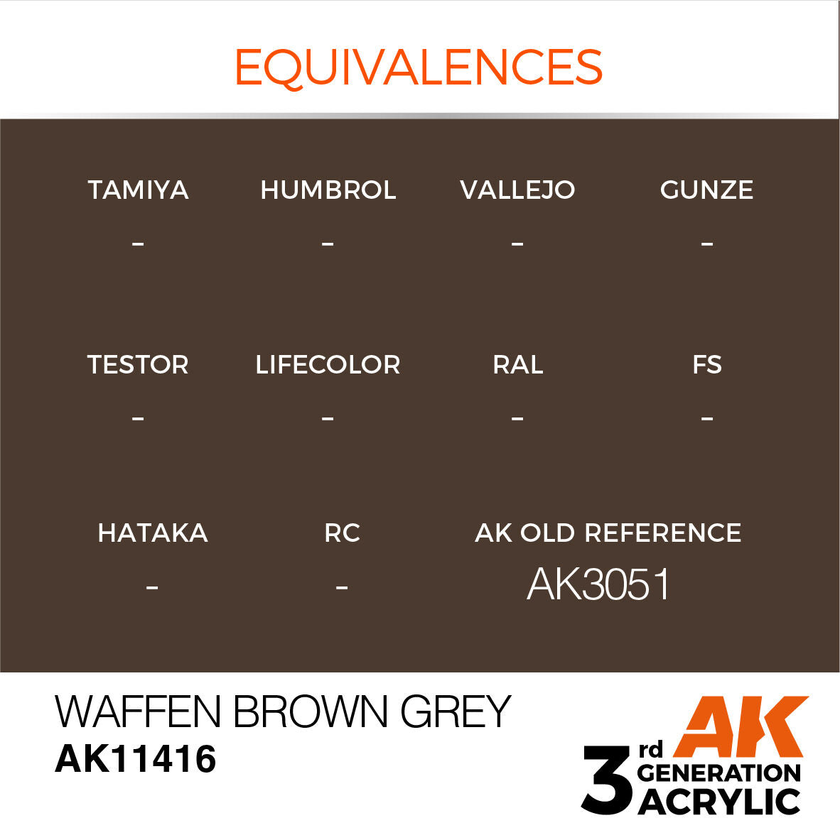 AK Interactive Figure Series: Waffen Brown Grey Acrylic Paint 17ml 3rd Generation AK Interactive