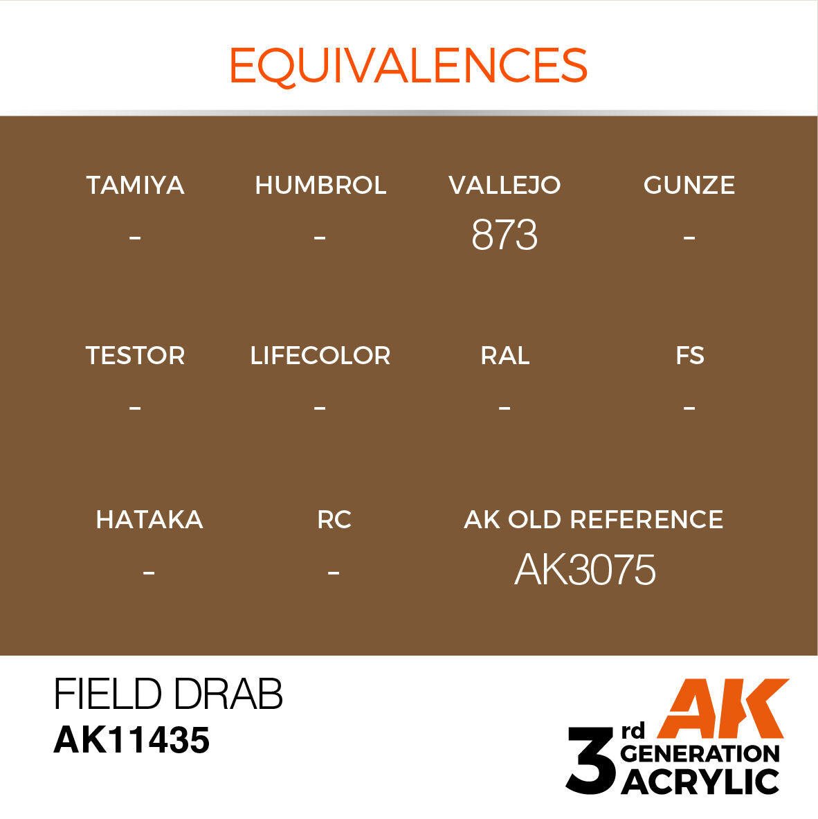 AK Interactive Figure Series: Field Drab Acrylic Paint 17ml 3rd Generation AK Interactive