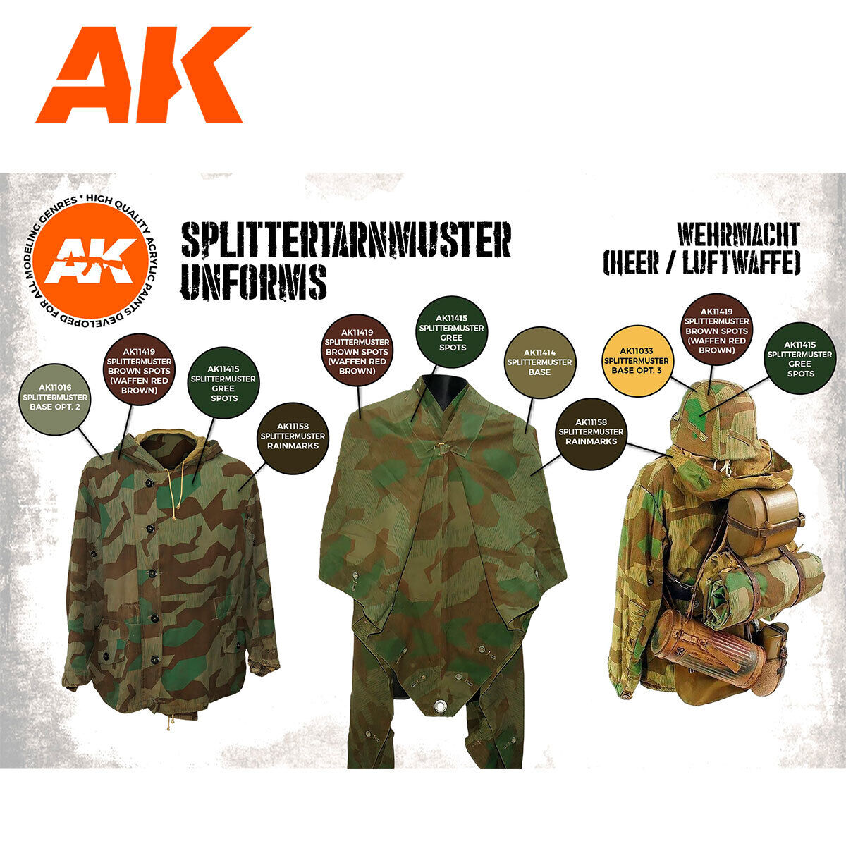 AK Interactive Figure Series: Splittermuster Uniform Acrylic Paint Set 3rd Generation AK Interactive
