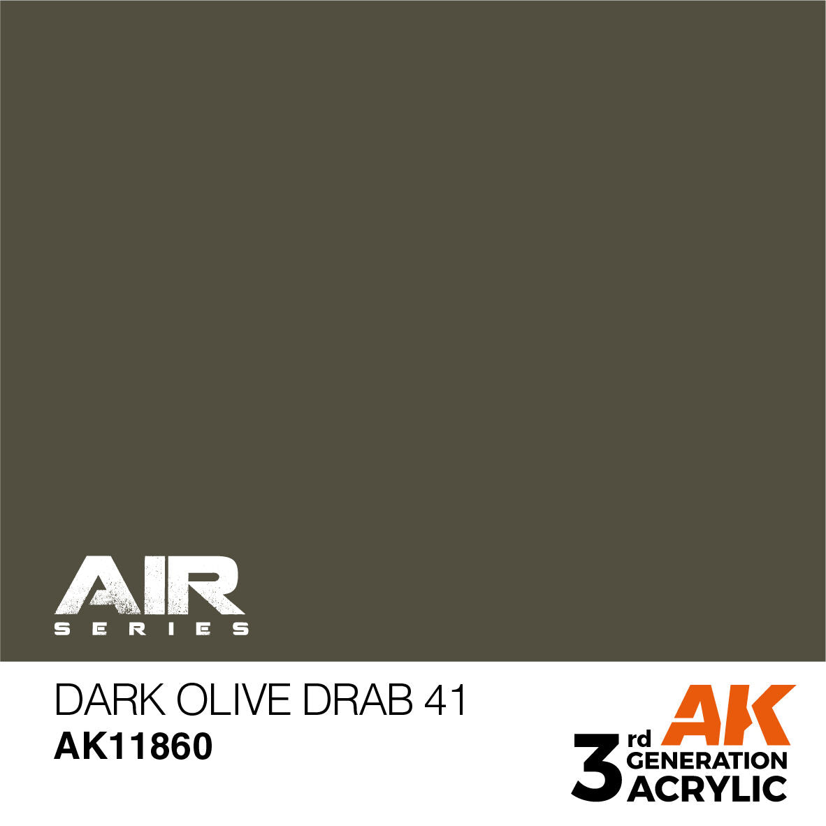 AK Interactive Air Series: Dark Olive Drab 41 Acrylic Paint 17ml 3rd Generation AK Interactive
