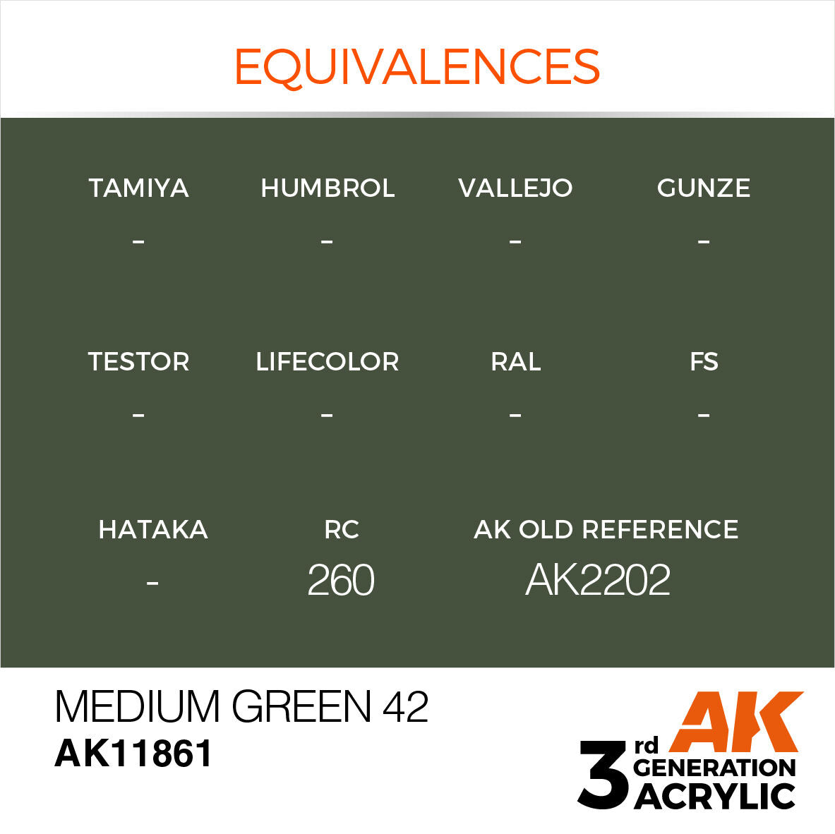AK Interactive Air Series: Medium Green 42 Acrylic Paint 17ml 3rd Generation AK Interactive