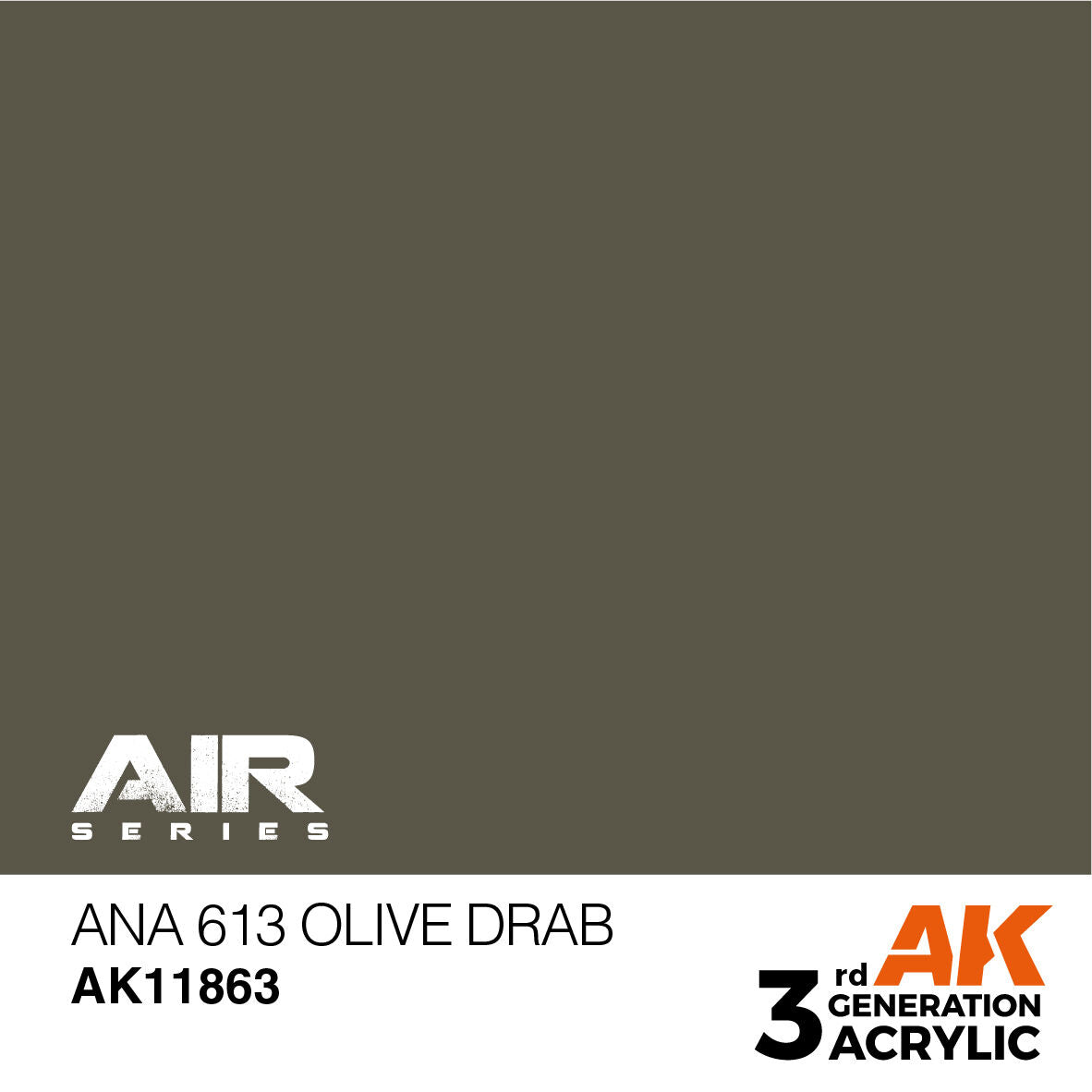 AK Interactive Air Series: ANA 613 Olive Drab Acrylic Paint 17ml 3rd Generation AK Interactive