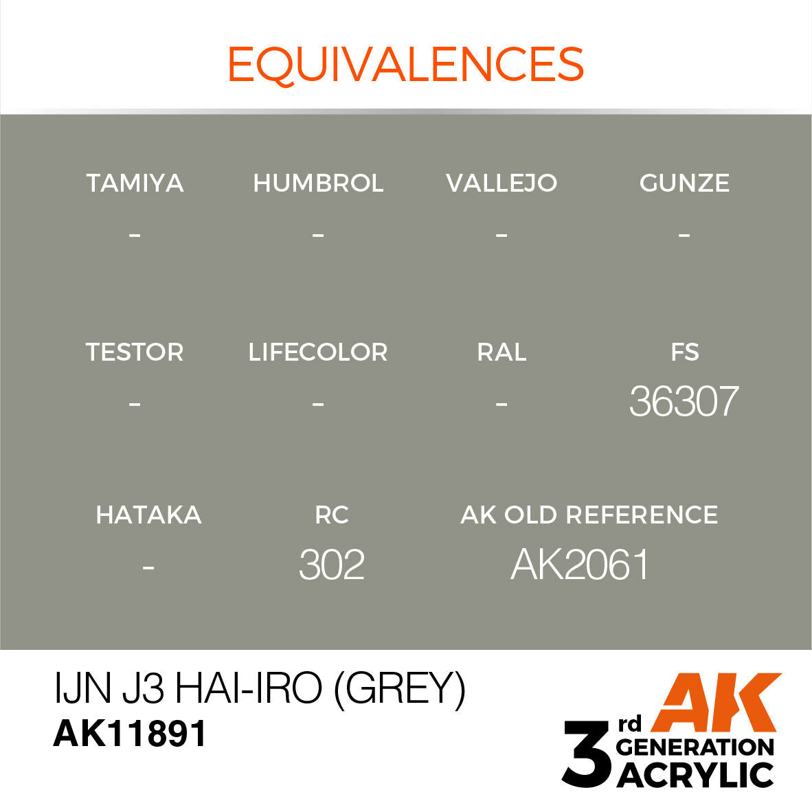 AK Interactive Air Series: IJN J3 Hai-iro (Grey) Acrylic Paint 17ml 3rd Generation AK Interactive