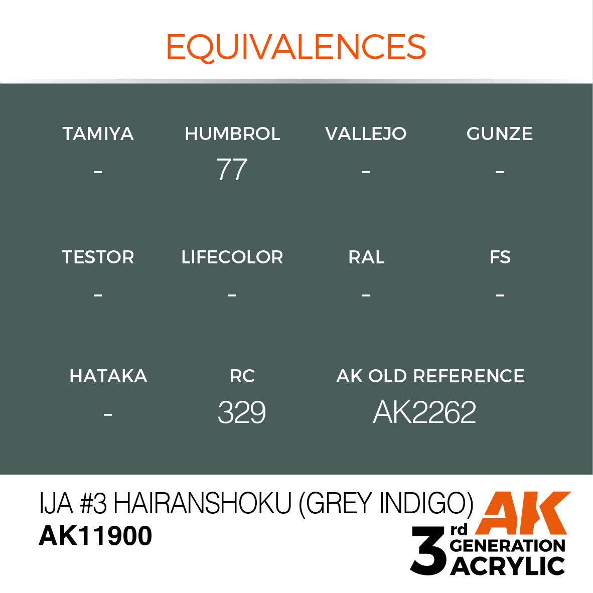 AK Interactive Air Series: IJA #3 Hairanshoku (Grey Indigo) Acrylic Paint 17ml 3rd Generation AK Interactive