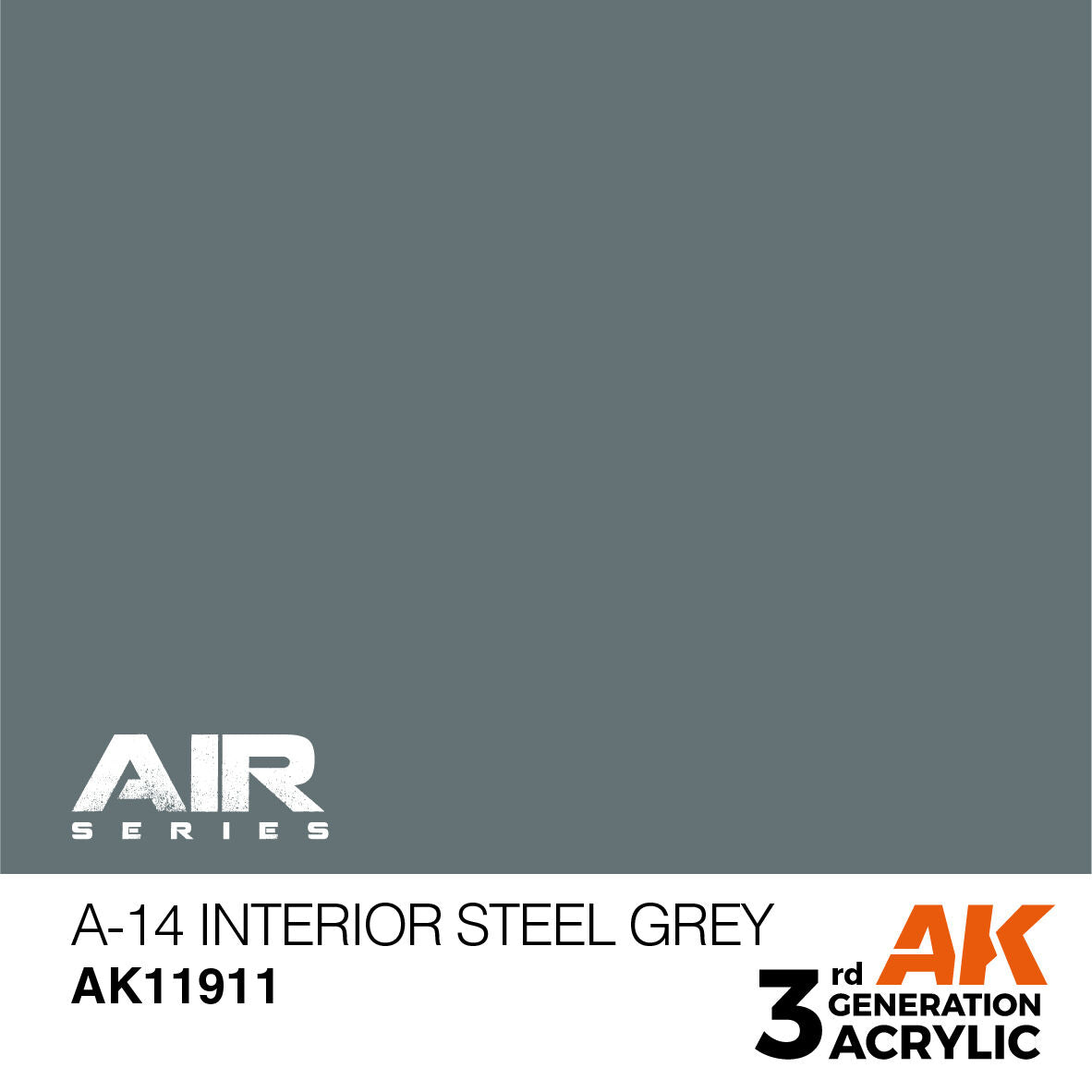 AK Interactive Air Series: A-14 Interior Steel Grey Acrylic Paint 17ml 3rd Generation AK Interactive