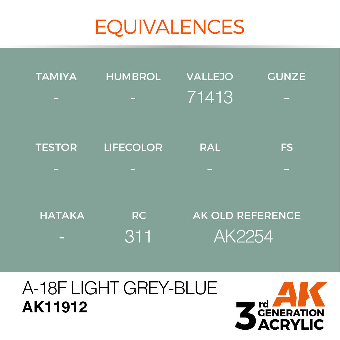AK Interactive Air Series: A-18f Light Grey-Blue Acrylic Paint 17ml 3rd Generation AK Interactive