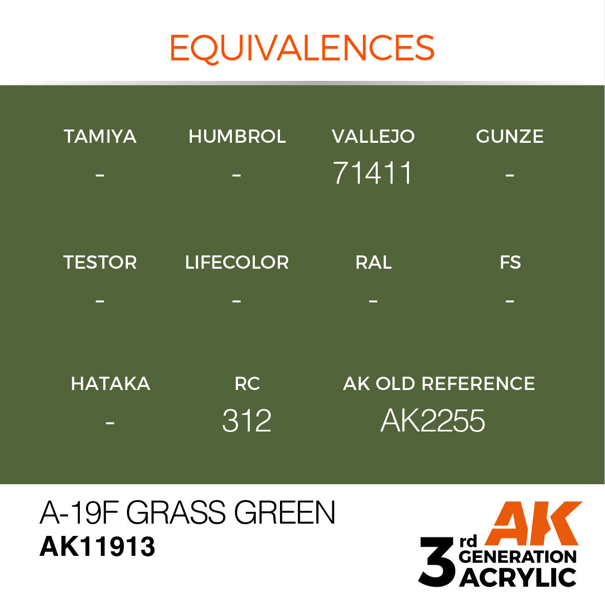 AK Interactive Air Series: A-19f Grass Green Acrylic Paint 17ml 3rd Generation AK Interactive