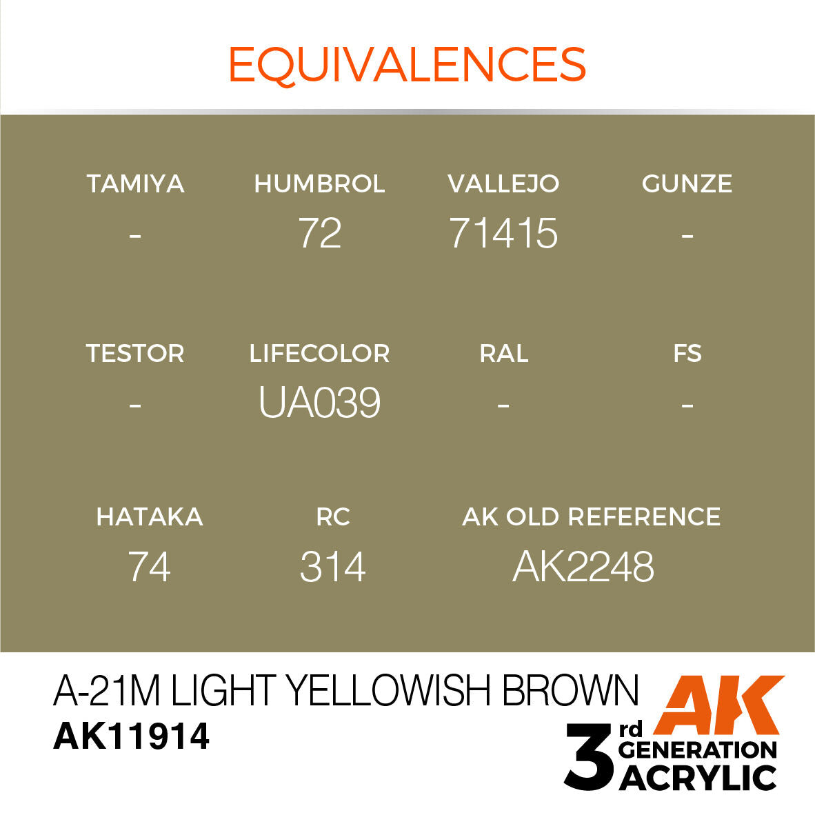AK Interactive Air Series: A-21m Light Yellowish Brown Acrylic Paint 17ml 3rd Generation AK Interactive