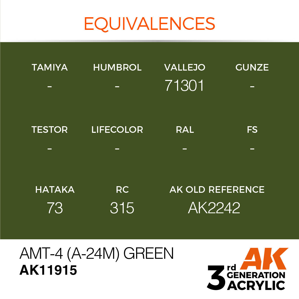 AK Interactive Air Series: AMT-4 (A-24m) Green Acrylic Paint 17ml 3rd Generation AK Interactive