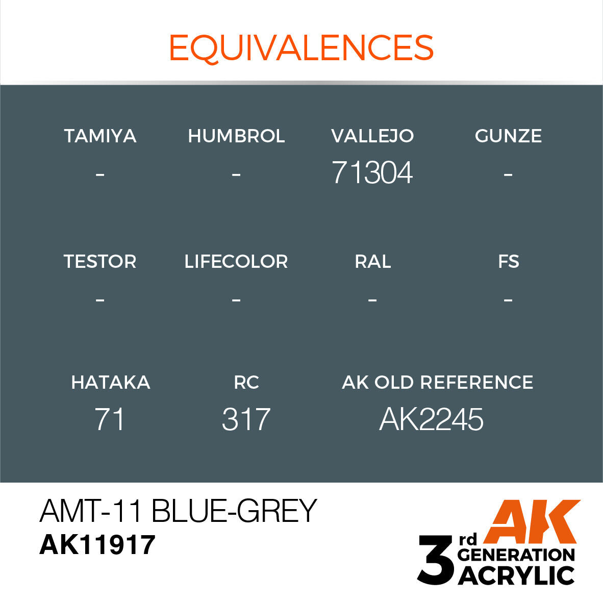 AK Interactive Air Series: AMT-11 Blue-Grey Acrylic Paint 17ml 3rd Generation AK Interactive