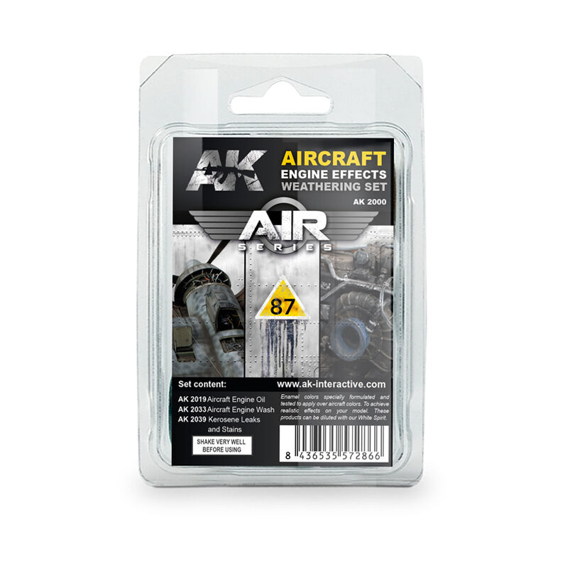 AK Interactive Weathering: Aircraft Engine Weathering Enamel Paint Set AK Interactive
