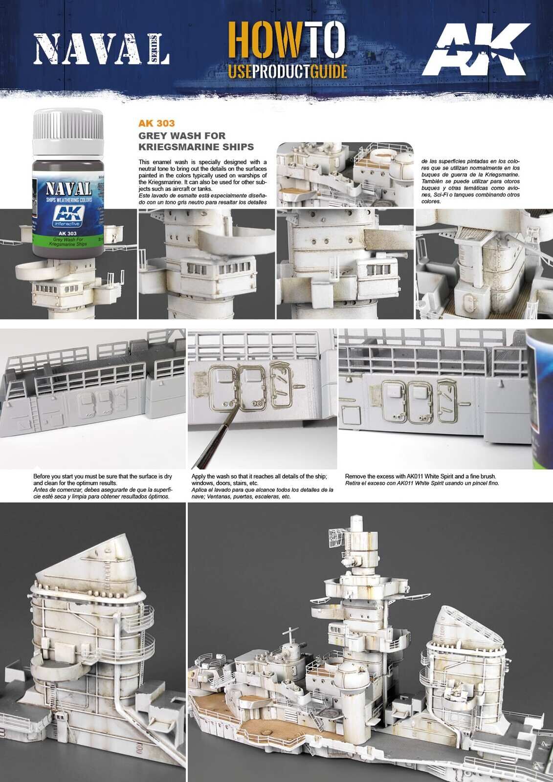 AK Interactive Weathering: Grey Wash For Kriegsmarine Ships 35ml Enamel Paint AK Interactive
