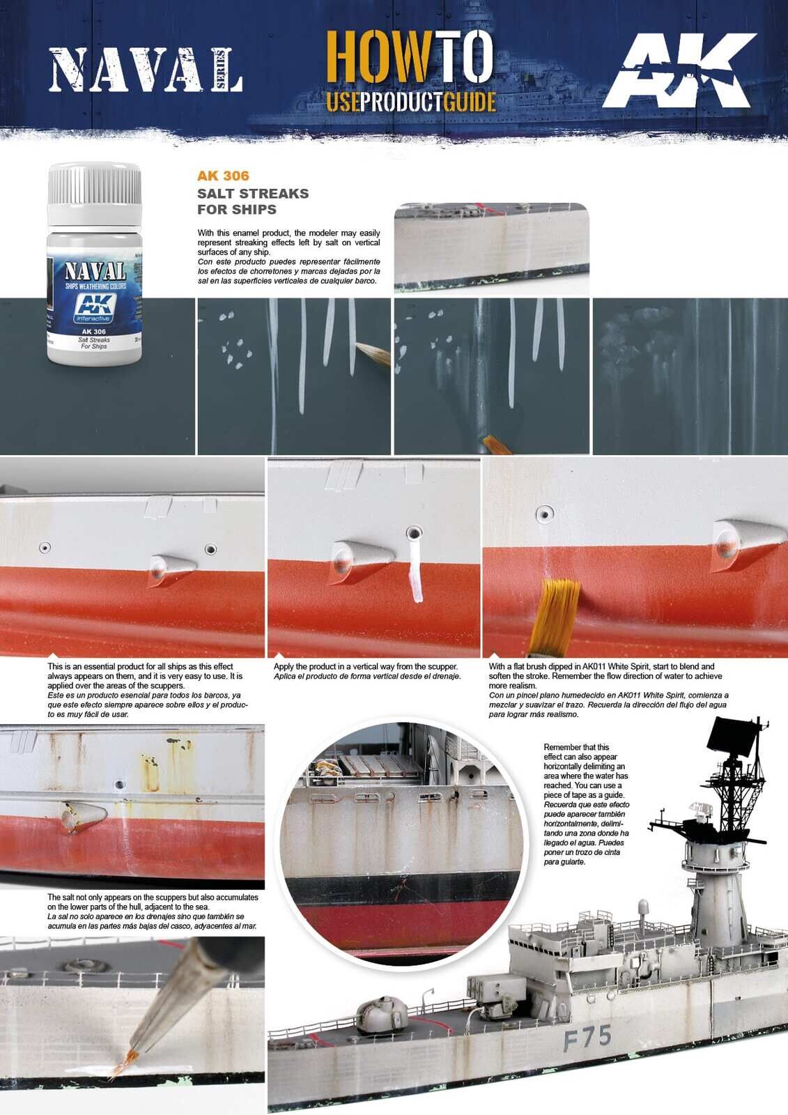 AK Interactive Weathering: Salt Streaks For Ships 35ml Enamel Paint AK Interactive