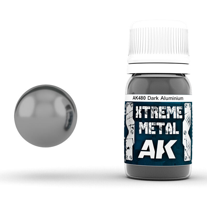 AK Interactive Xtreme Metal Dark Aluminium Enamel Paint 30ml AK Interactive
