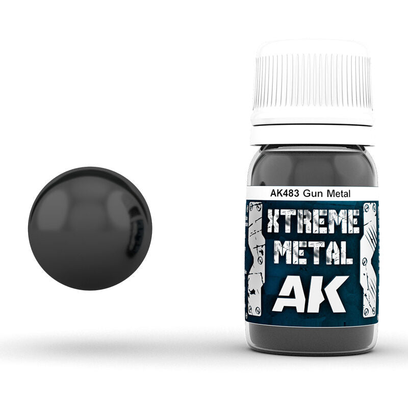 AK Interactive Xtreme Metal Gun Metal Enamel Paint 30ml AK Interactive
