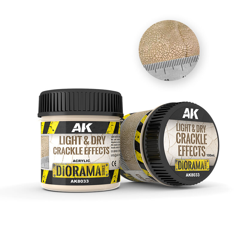 AK Interactive Dioramas: Light & Dry Crackle Effects - 100ml (Acrylic) AK Interactive