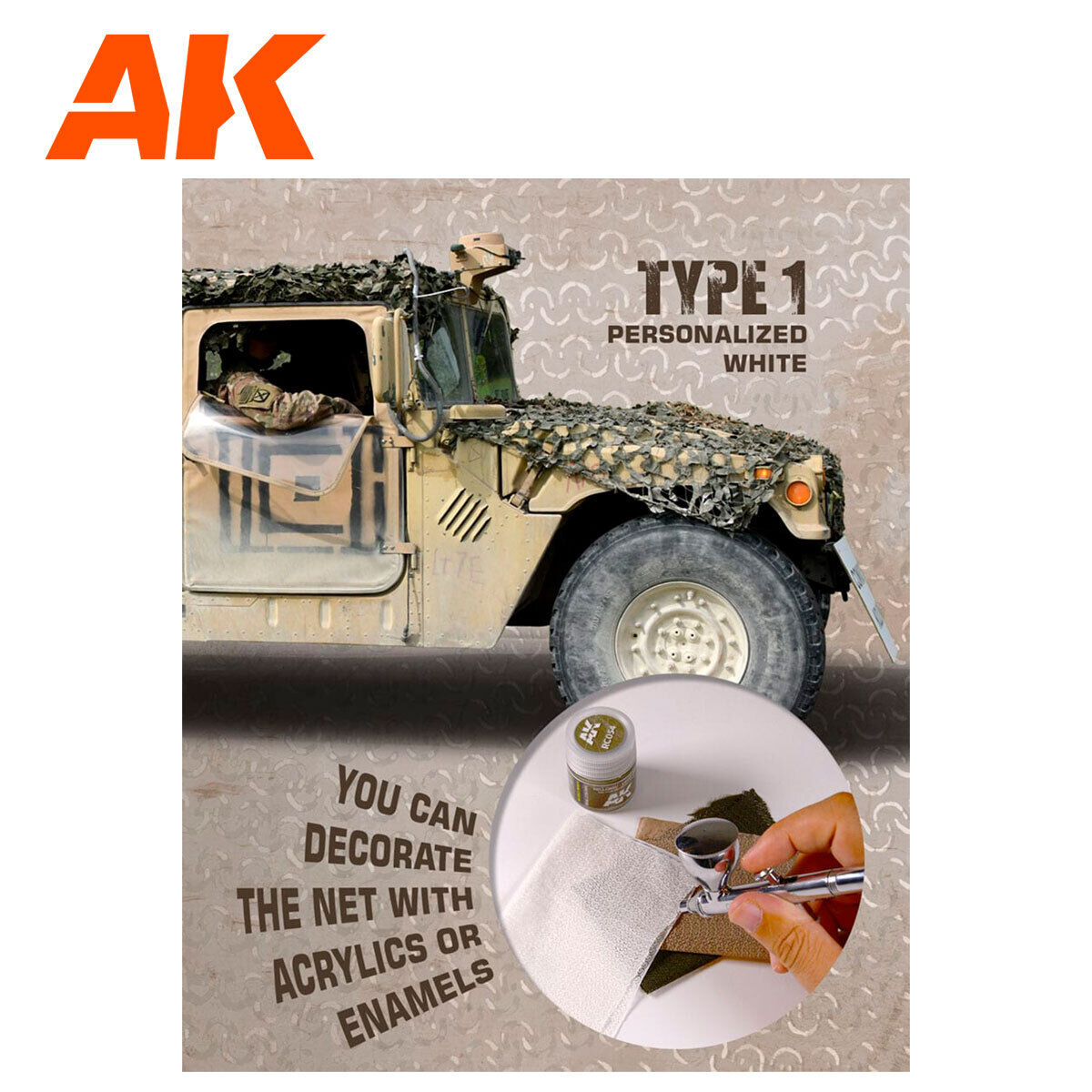 AK Interactive Regular Camouflage Net Type 1 Personalized White AK Interactive