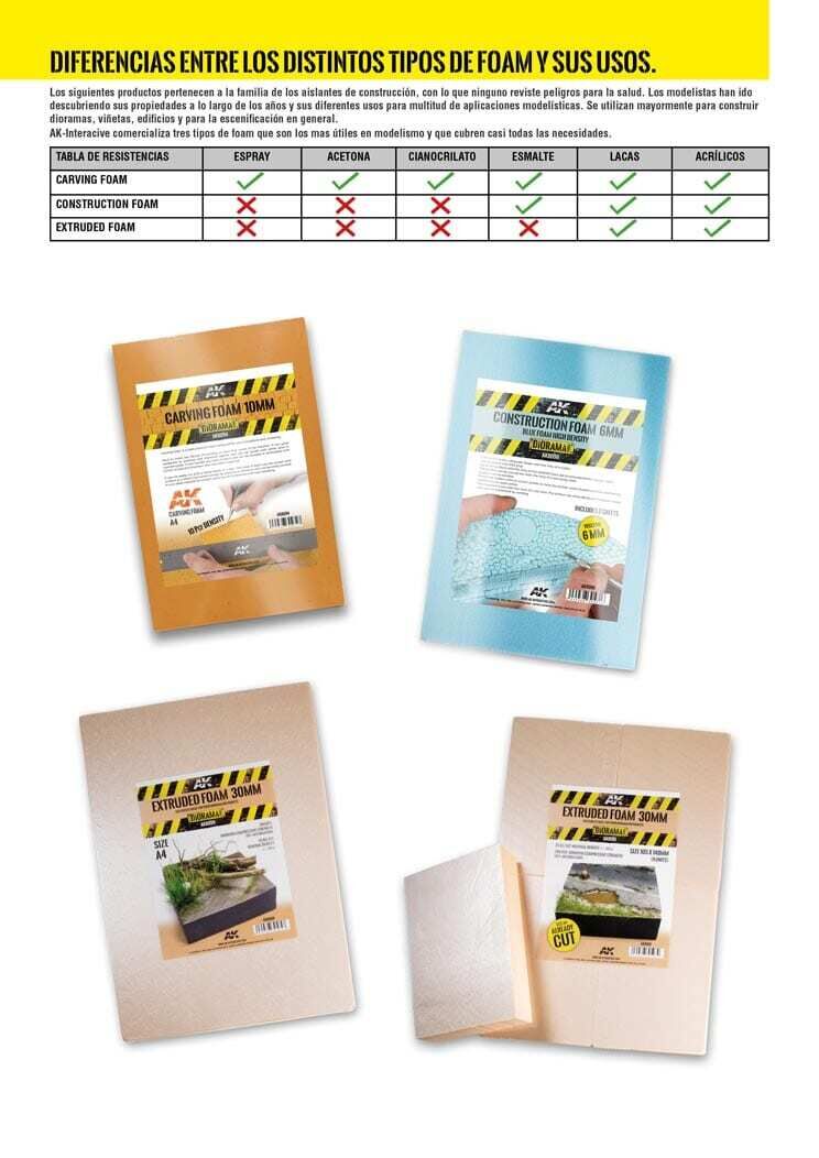 AK Interactive Carving Foam 10mm A4 Size (305 X 228 mm) AK Interactive