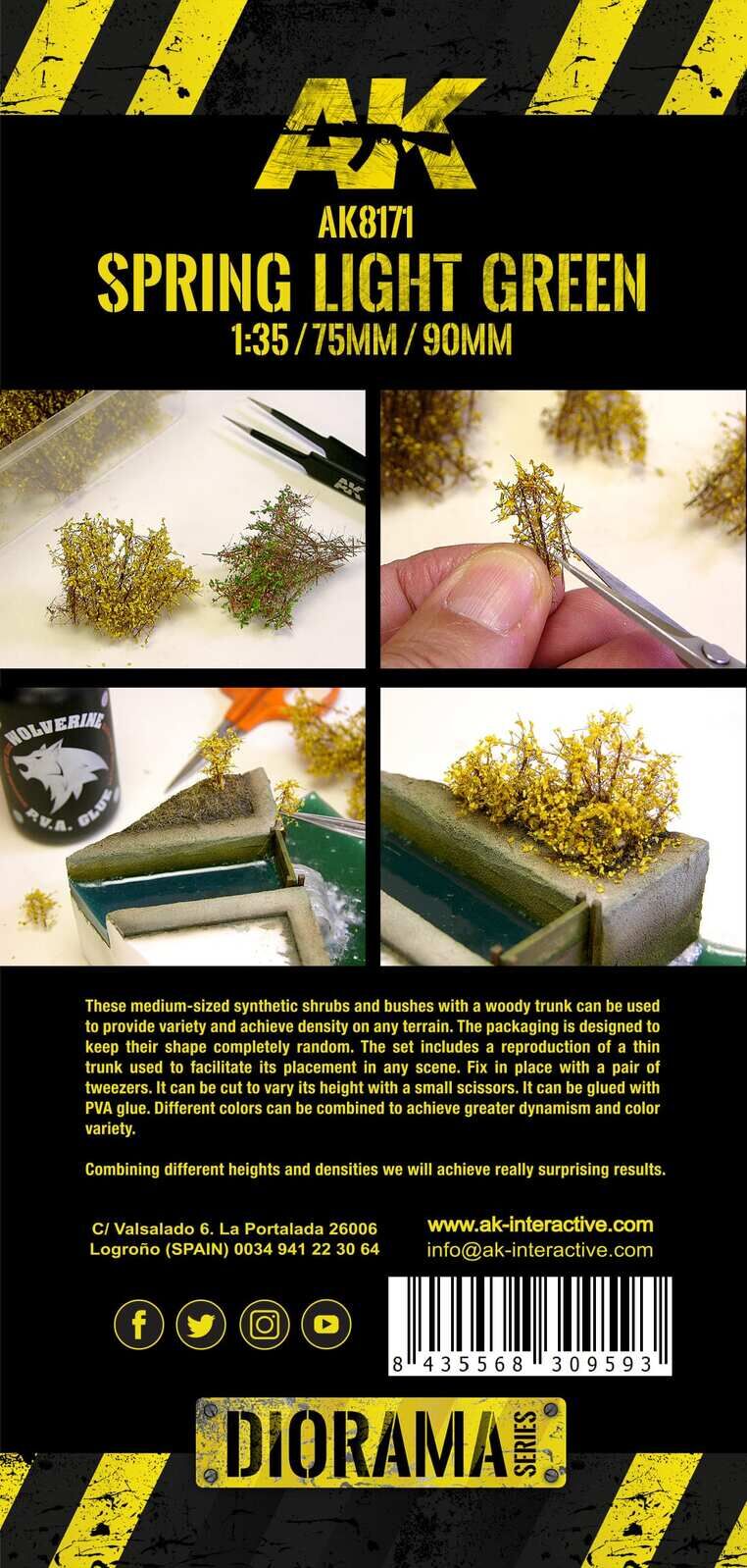 AK Interactive Dioramas: Spring Light Green Shrubberies AK Interactive