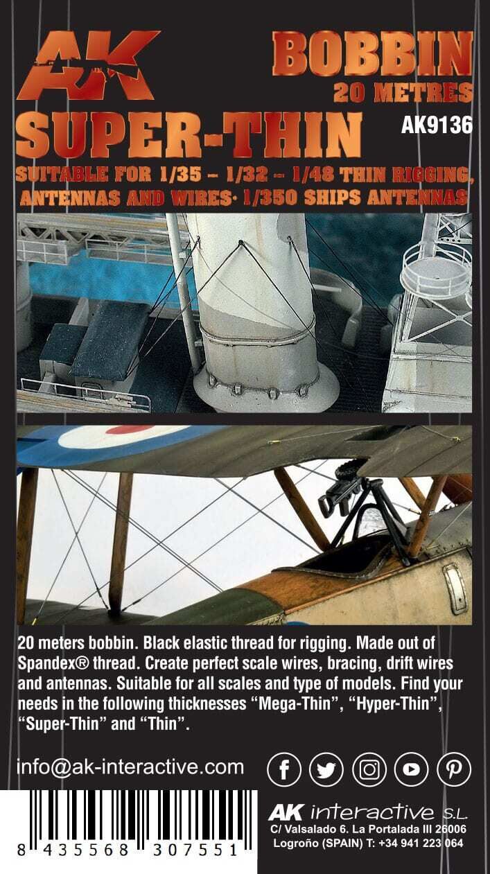 AK Interactive Elastic Rigging Bobbin Super-Thin AK Interactive