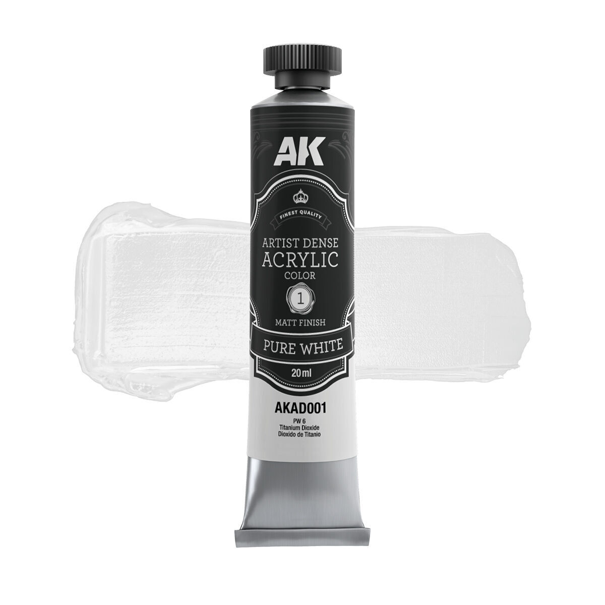 AK Interactive Artist Dense Acrylic Pure White 20ml AK Interactive