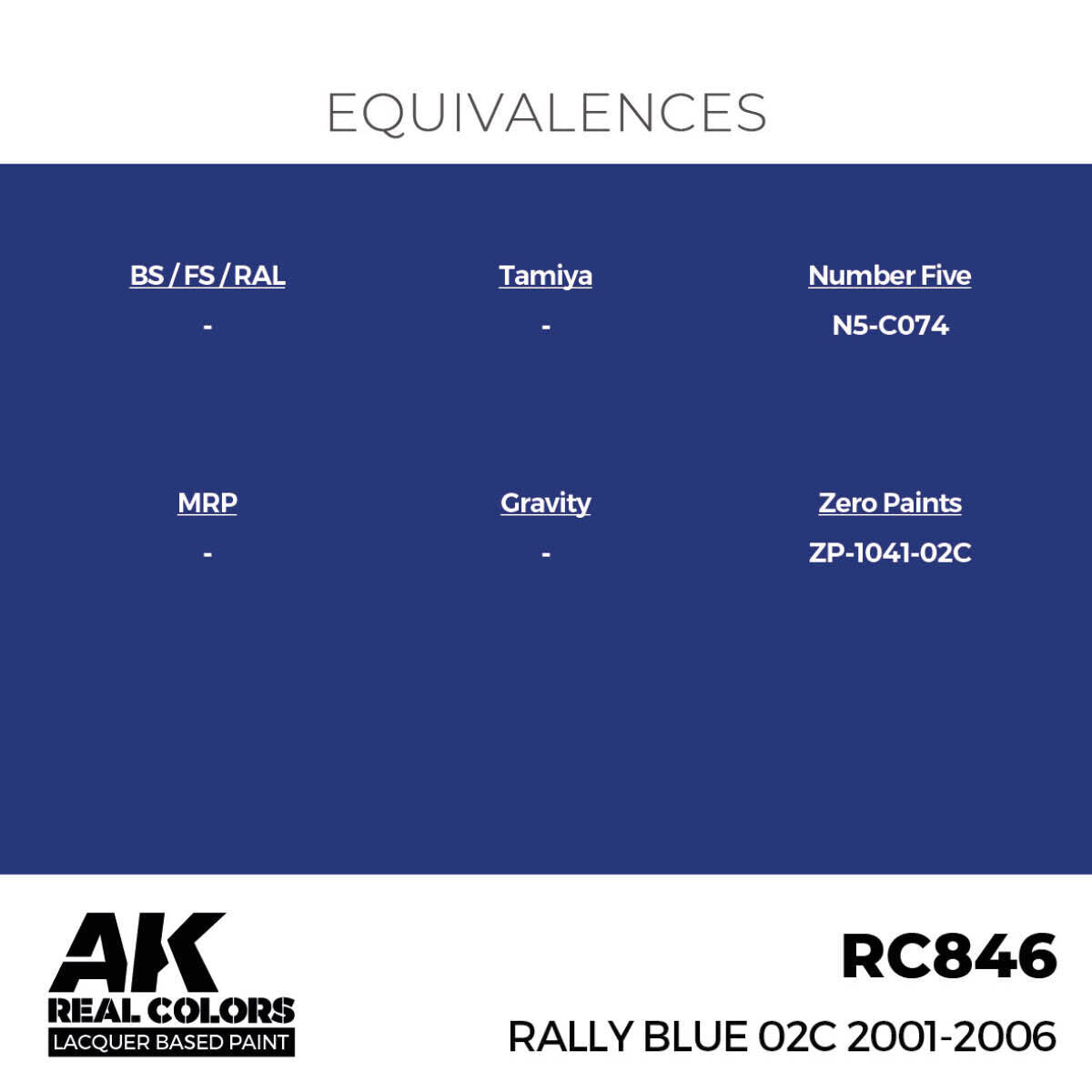 AK Interactive Real Colors: Rally Blue 02C 2001-2006 - 17ml Lacquer Paint AK Interactive