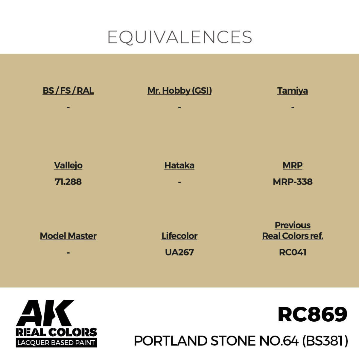 AK Interactive Real Colors: Portland Stone No.64 (BS381) - 17ml Lacquer Paint AK Interactive