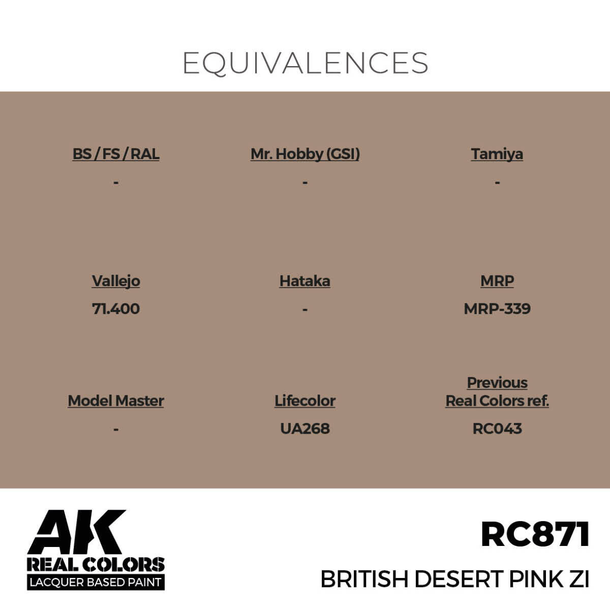 AK Interactive Real Colors: Bristish Desert Pink ZI - 17ml Lacquer Paint AK Interactive