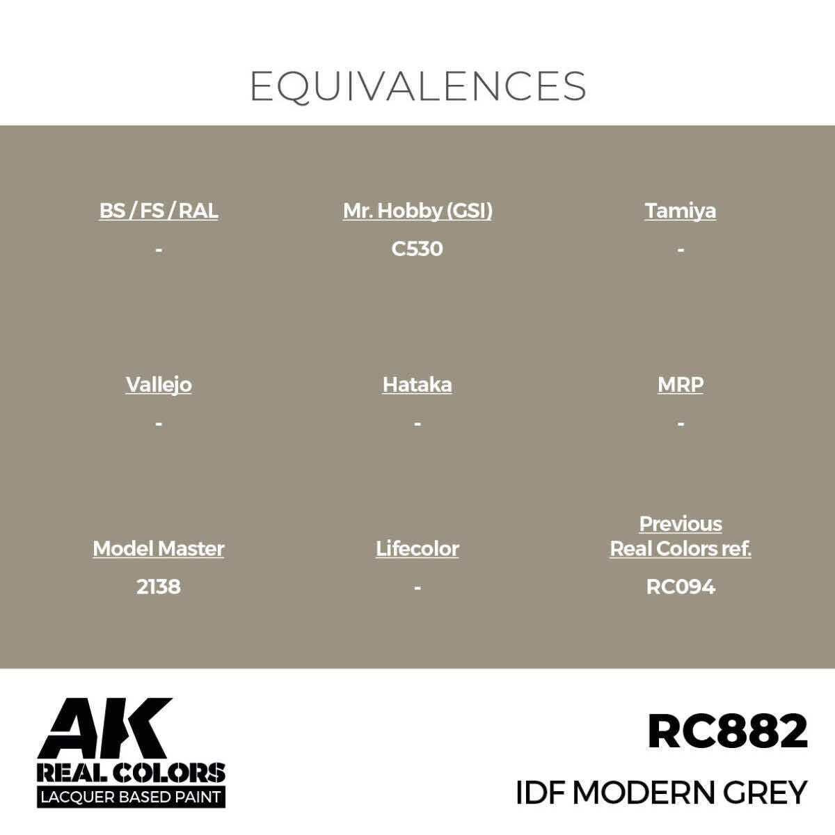 AK Interactive Real Colors: IDF Modern Grey - 17ml Lacquer Paint AK Interactive