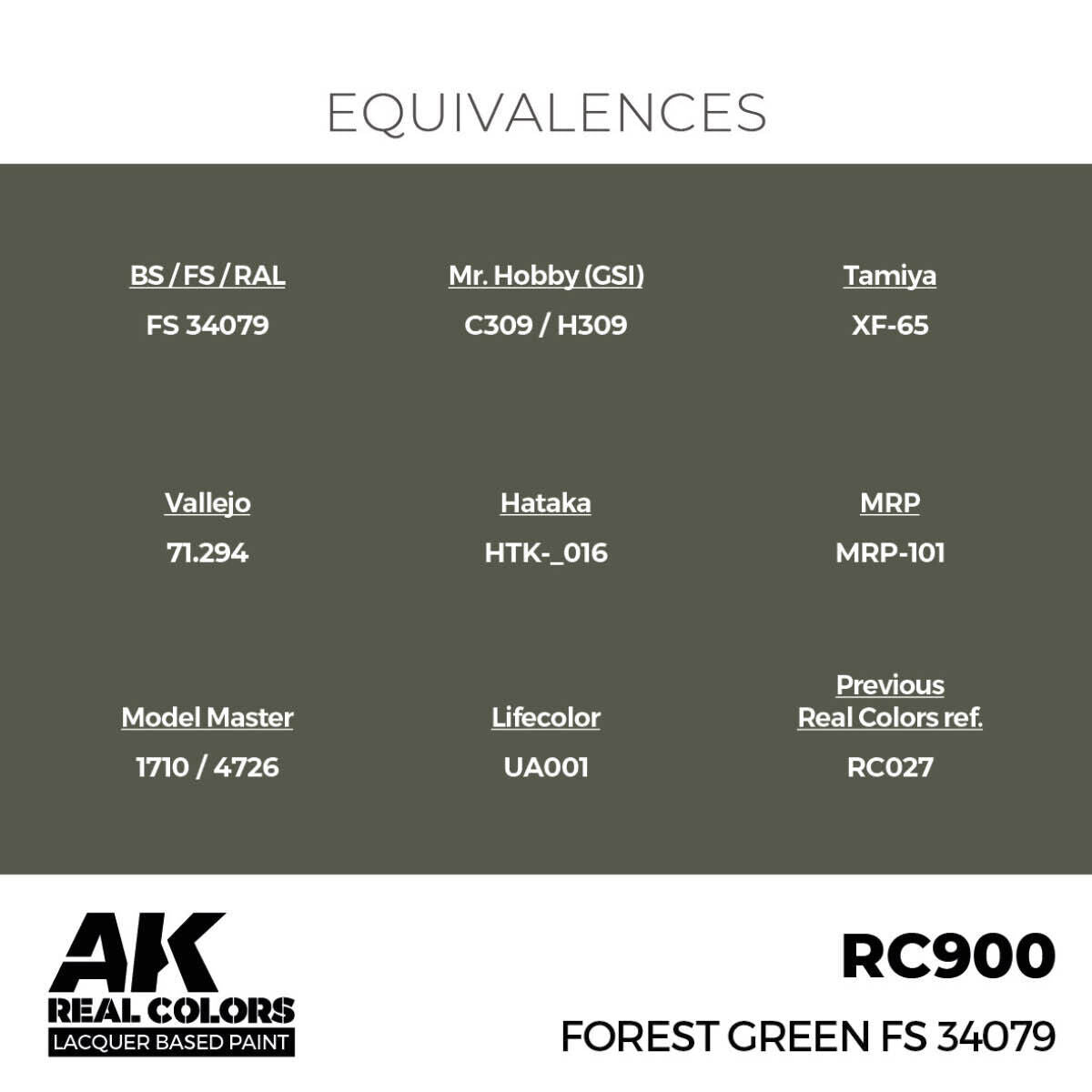 AK Interactive Real Colors: Forest Green FS 34079 - 17ml Lacquer Paint AK Interactive