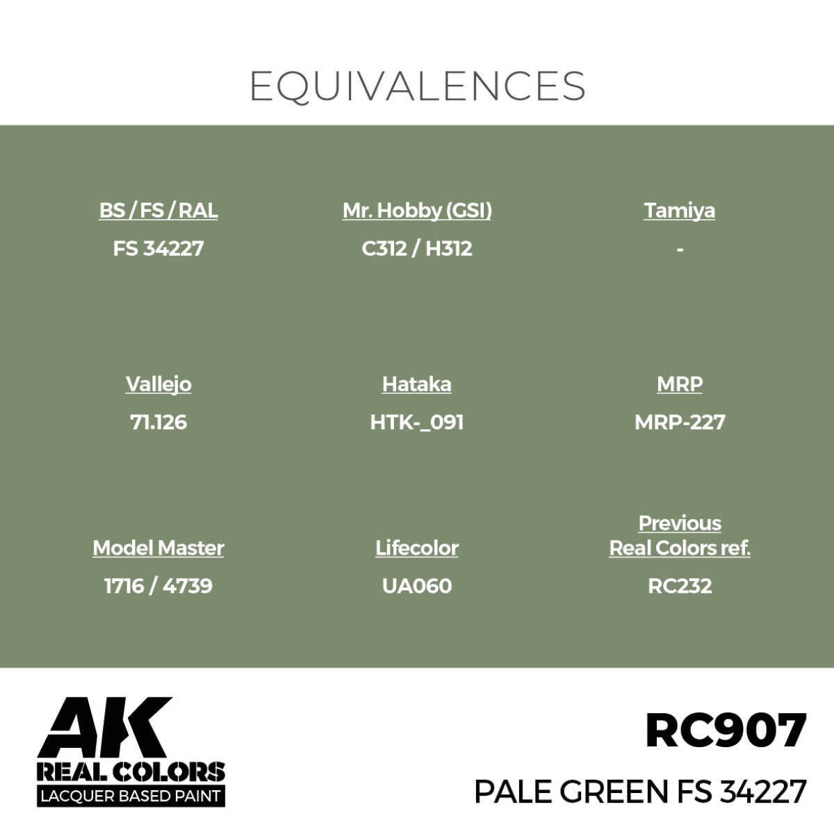AK Interactive Real Colors: Pale Green FS 34227 - 17ml Lacquer Paint AK Interactive