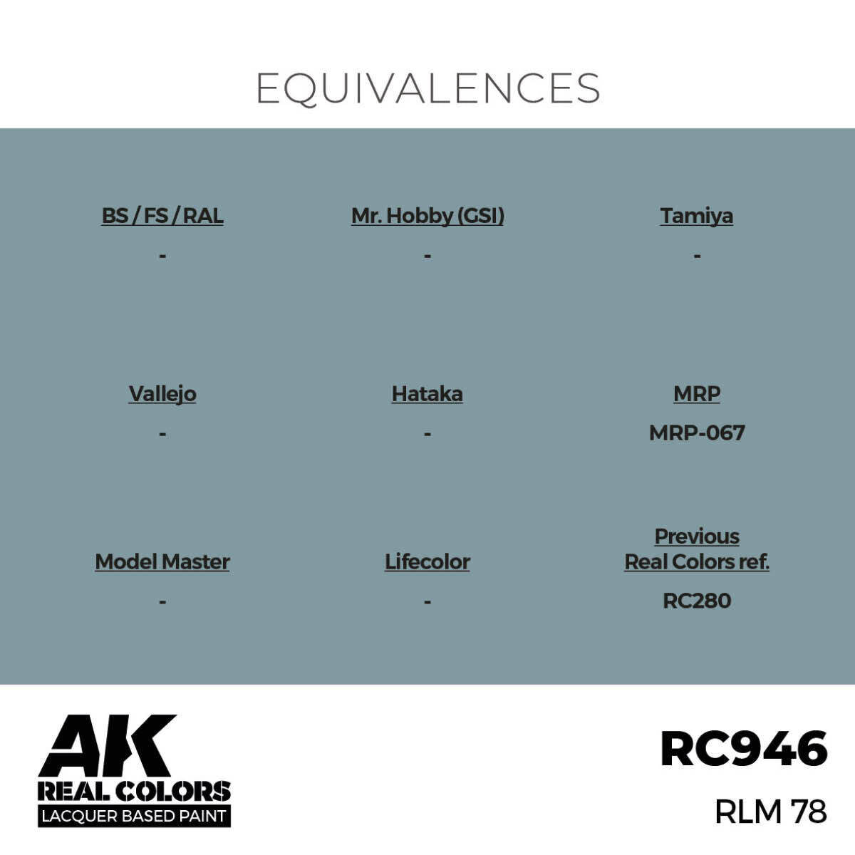 AK Interactive Real Colors: RLM 78 - 17ml Lacquer Paint AK Interactive