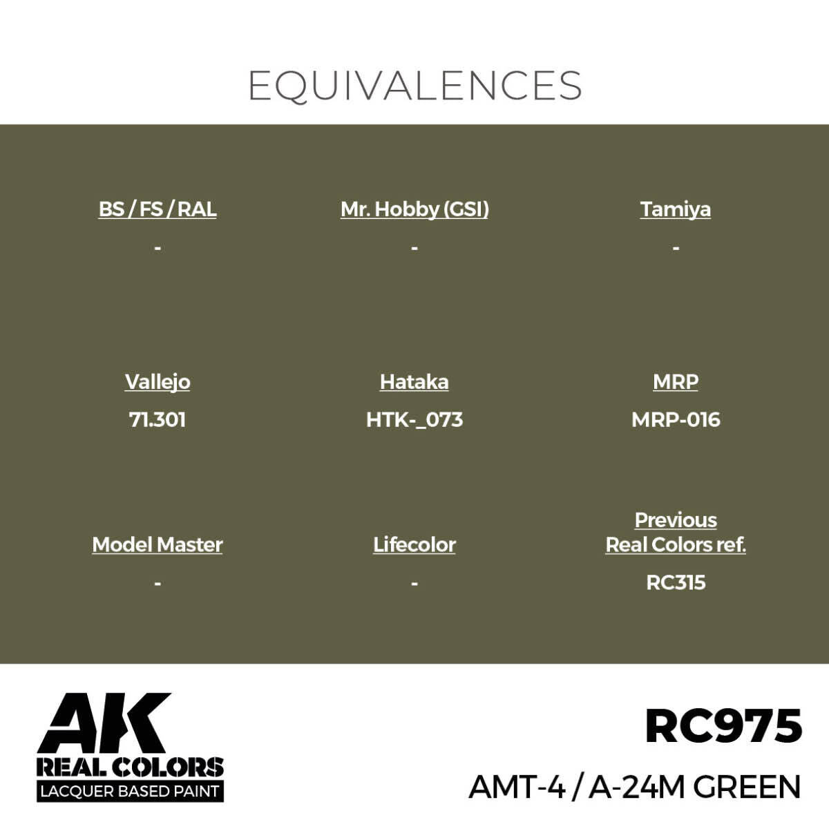 AK Interactive Real Colors: AMT-4 / A-24M Green - 17ml Lacquer Paint AK Interactive