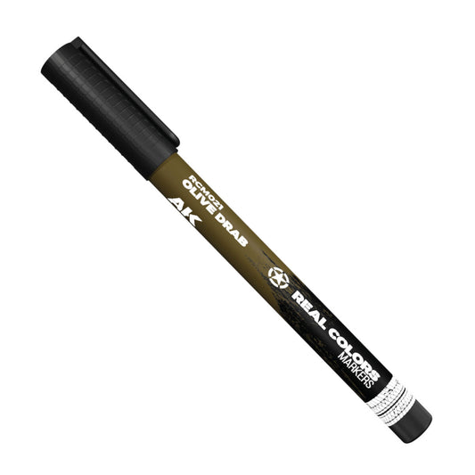 AK Interactive Real Colors Markers: Olive Drab - Acrylic Paint Marker AK Interactive