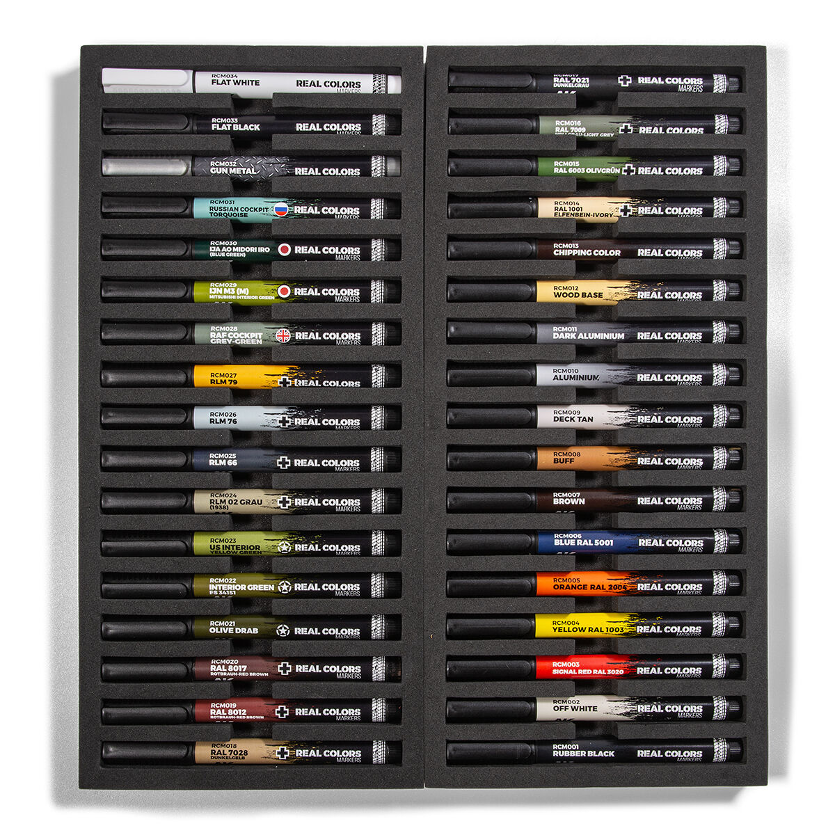 AK Interactive Real Colors Markers: Deluxe Case - Set 34 Acrylic Paint Markers AK Interactive